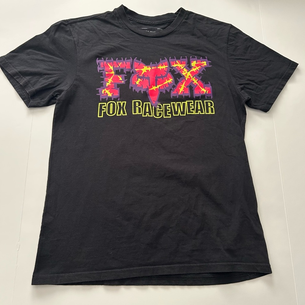 Fox Racewear Racing Barbed Wire Black Moto Short Sleeve T-Shirt Size Medium